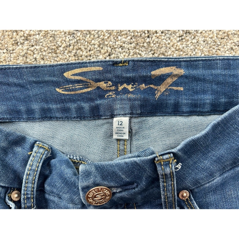 SEVEN 7 SKINNY JEAN SIZE 12 BLUE DENIM LADIES JEANS RN#109890 - Picture 5 of 10